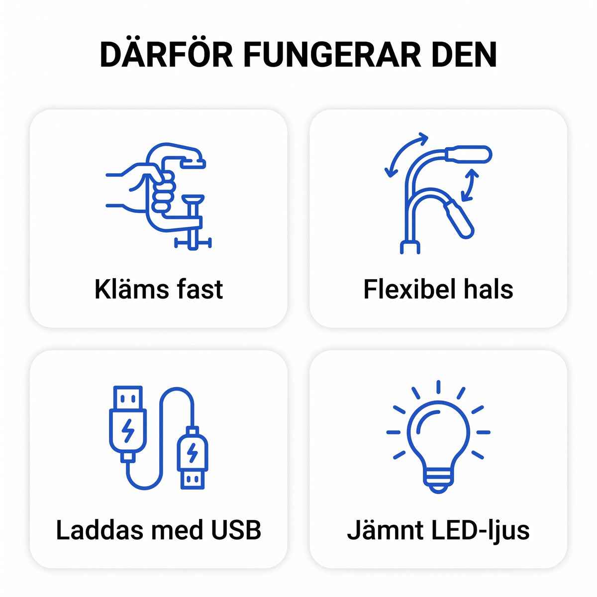 Zvarelo™ — Klämlampa som låter dig lysa upp läshörnan utan att ta plats