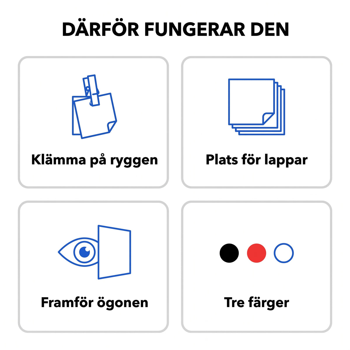 Zvarelo™ — Åsnehållare för notislappar som låter dig ha lappen framför ögonen