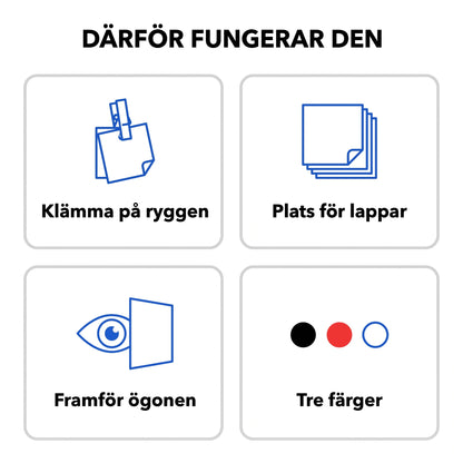 Zvarelo™ — Åsnehållare för notislappar som låter dig ha lappen framför ögonen