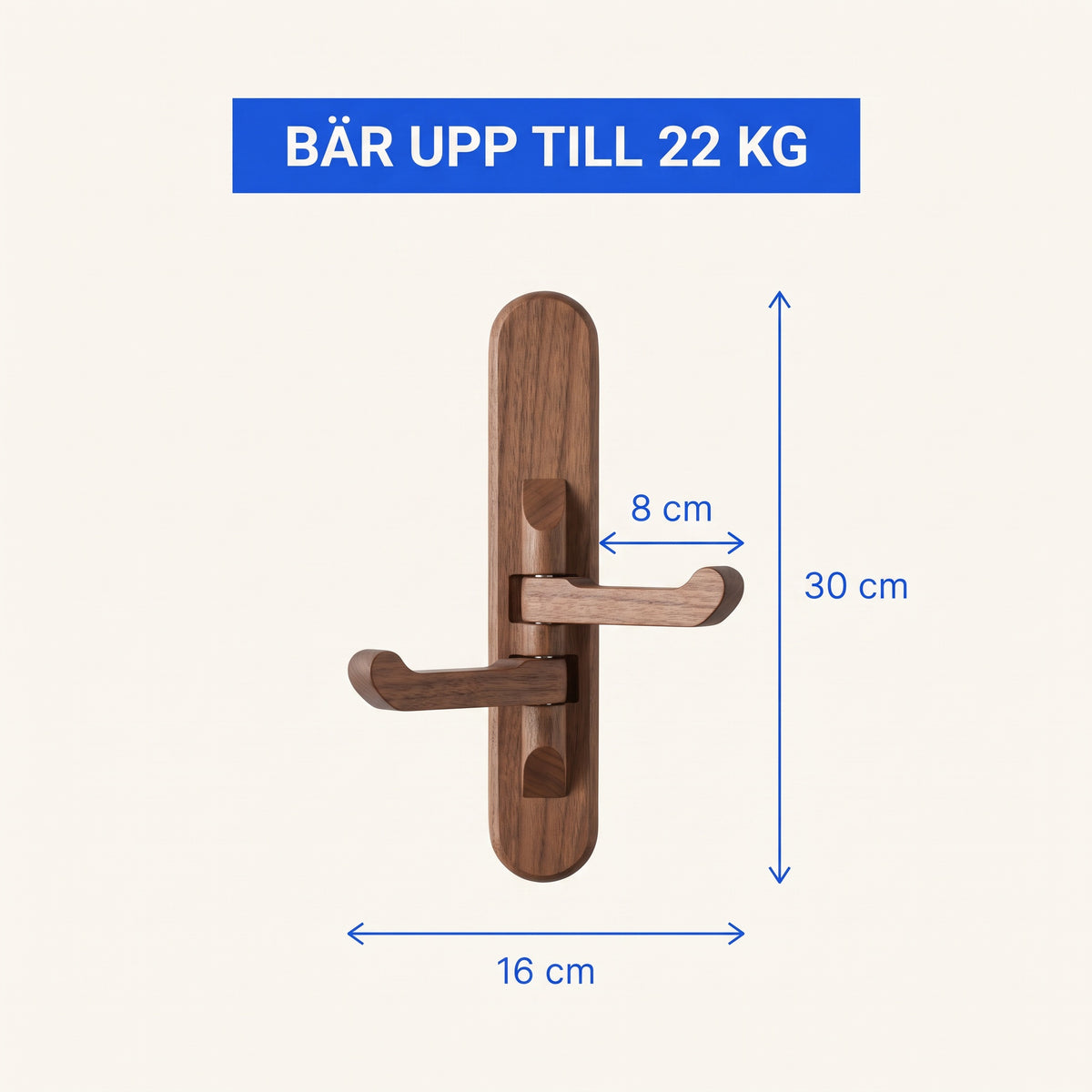 Mått 30 x 16 cm bär upp till 22 kg