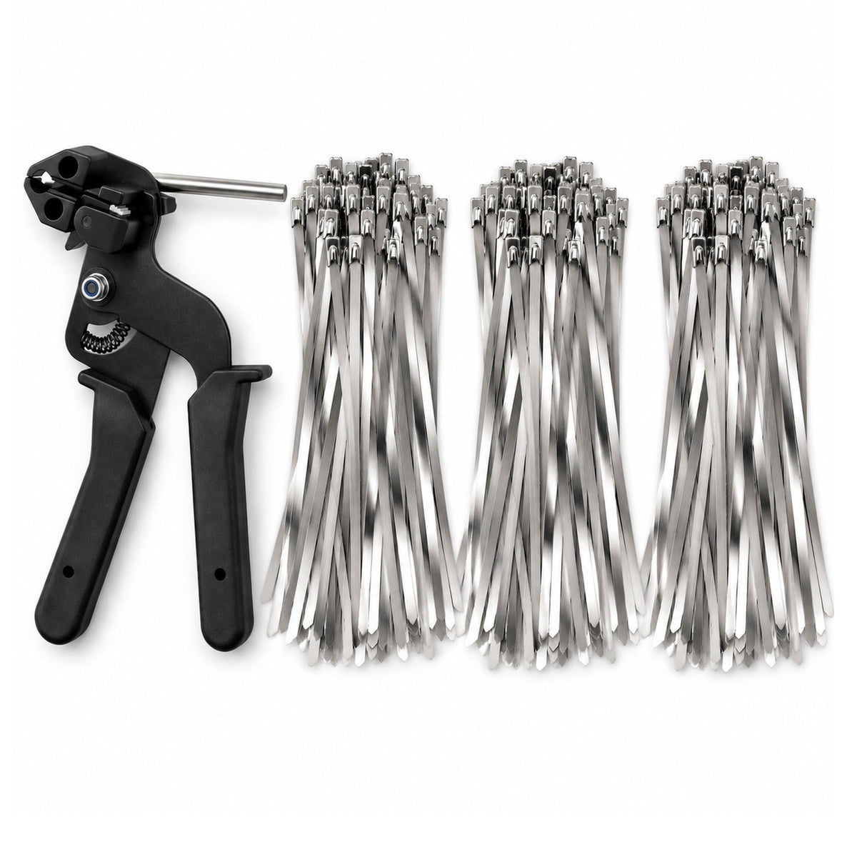 Kabelbandspistol och 300 rostfria metallband