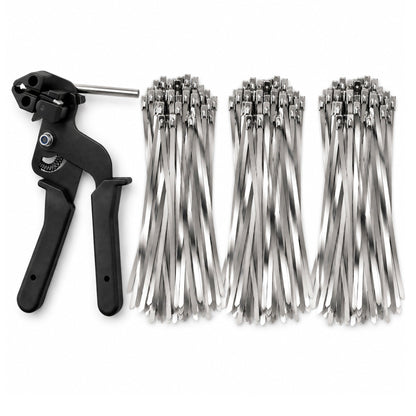 Kabelbandspistol och 300 rostfria metallband