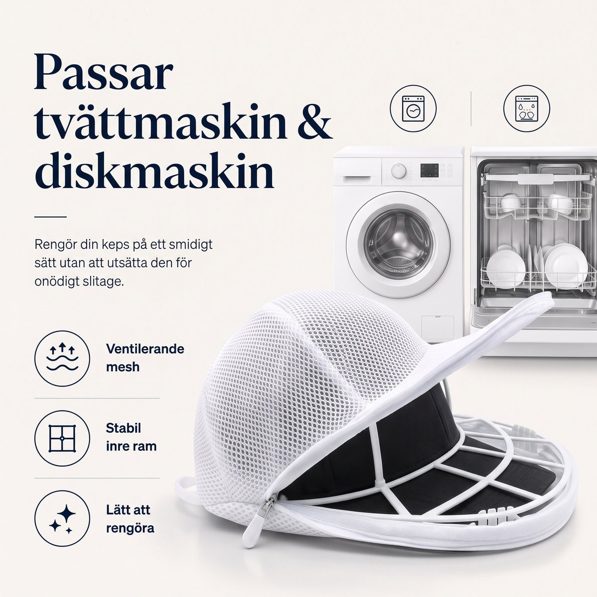 Zvarelo Kepstvättare passar tvättmaskin och diskmaskin