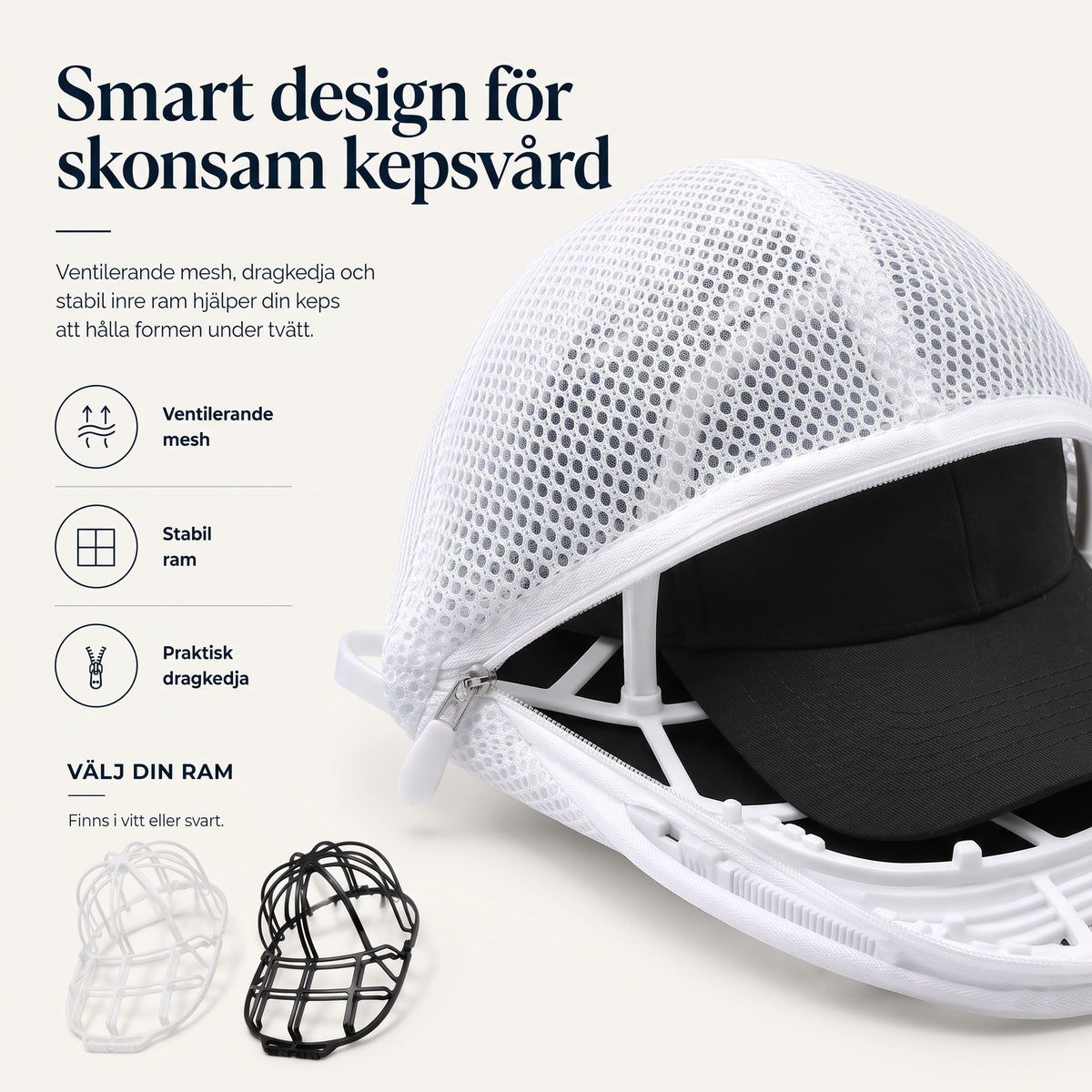 Zvarelo Kepstvättare smart design för skonsam kepsvård