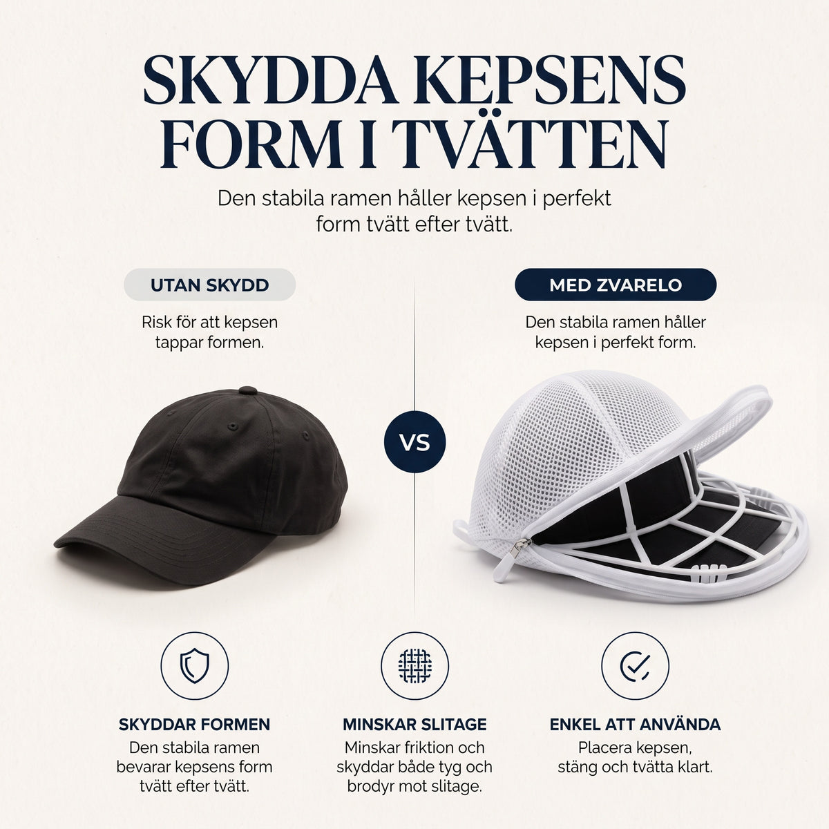 Zvarelo Kepstvättare skydda kepsens form i tvätten