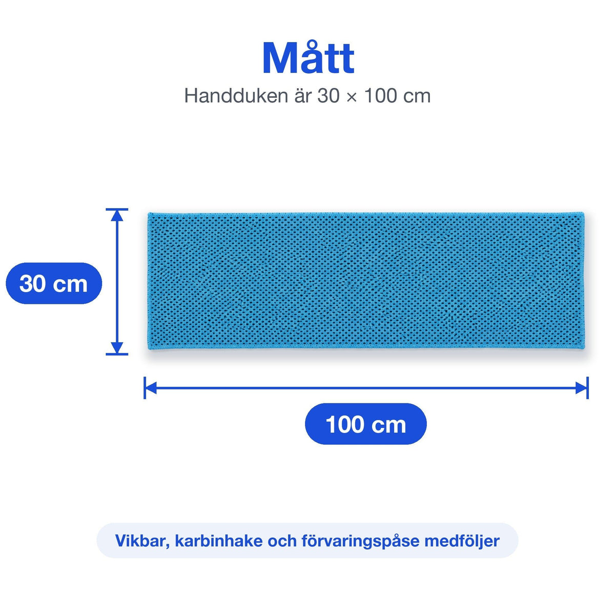 Mått: kylhandduk 30 gånger 100 cm