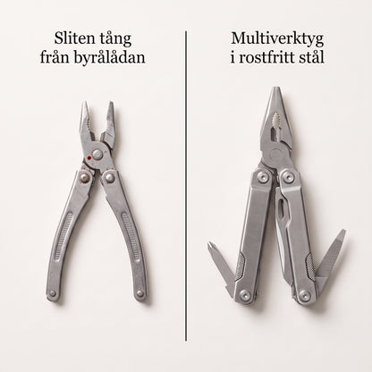 Jämförelse sliten tång mot multiverktyg