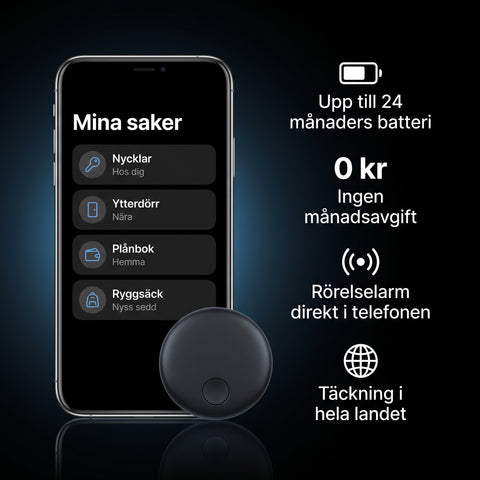Svart rund nyckelsparare med magnetfaste