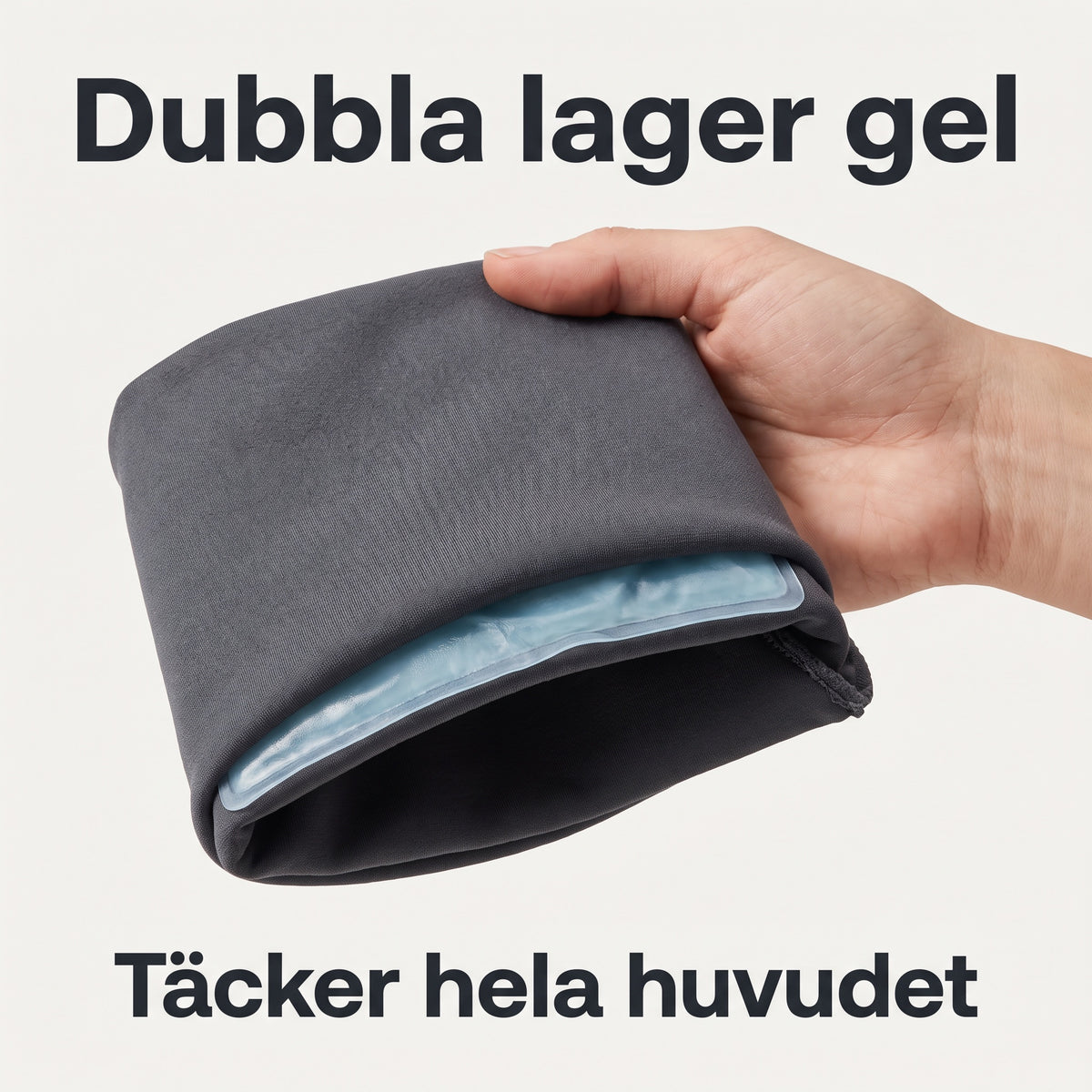Dubbla lager kylgel täcker hela huvudet