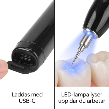 Laddas med USB-C och LED-lampan lyser upp där du arbetar
