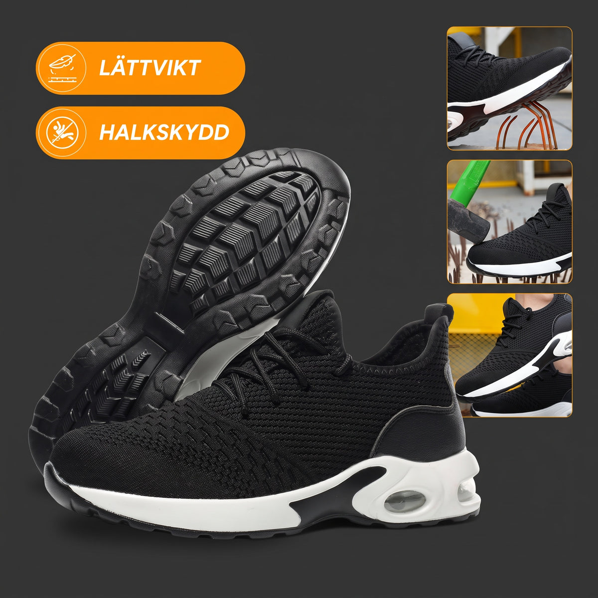 Lättvikt och halkskydd med grov såla