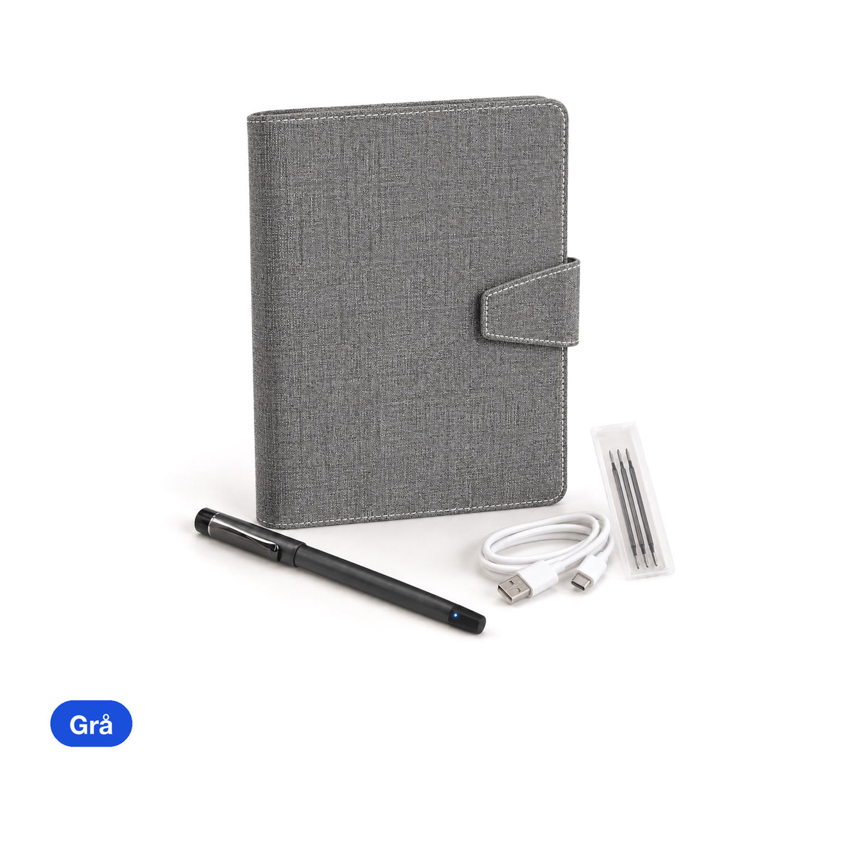 Smartpenna med grått A5-block