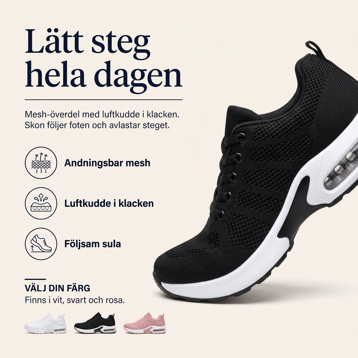 Zvarelo Sneakers lätt steg hela dagen features