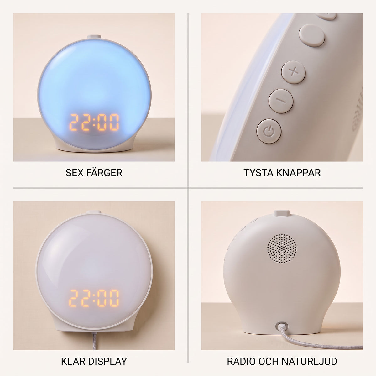 2x2 features sex färger tysta knappar
